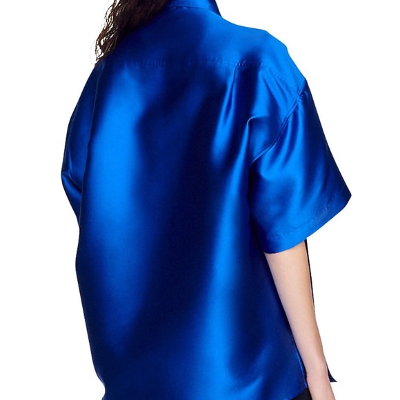 Sandro Oversized Satin Shirt in GOLDEN YELLOW! - Picture 2 of 3